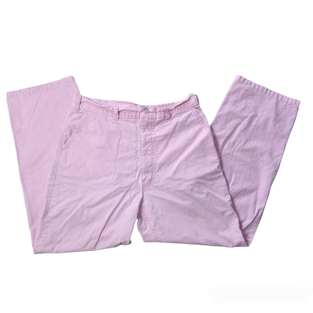 Vintage 80's pastel pink cotton pants jeans size 33